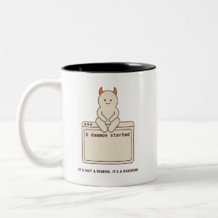 Tasse 2 Couleurs Ce n'est pas un démon, c'est un daemon drôle Linux