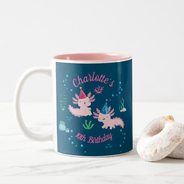 Tasse 2 Couleurs Célébrez avec Axolotl Magic (Avec donut)