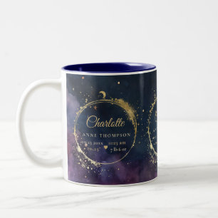 Tasse 2 Couleurs Céleste Lune Cadeau de naissance Statistiques Keep