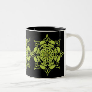 Tasse 2 Couleurs Cercle crâne vert