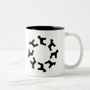 Tasse 2 Couleurs Cercle des Schnauzers géants (noir)