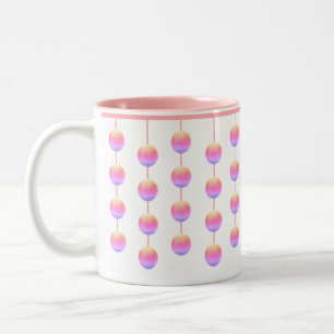 Tasse 2 Couleurs Cercles de crochet rose pastel