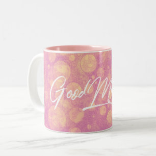 Tasse 2 Couleurs Cercles de rose bonjour