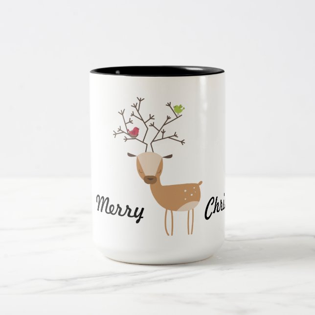 Tasse 2 Couleurs Cerf aux oiseaux (Centre)