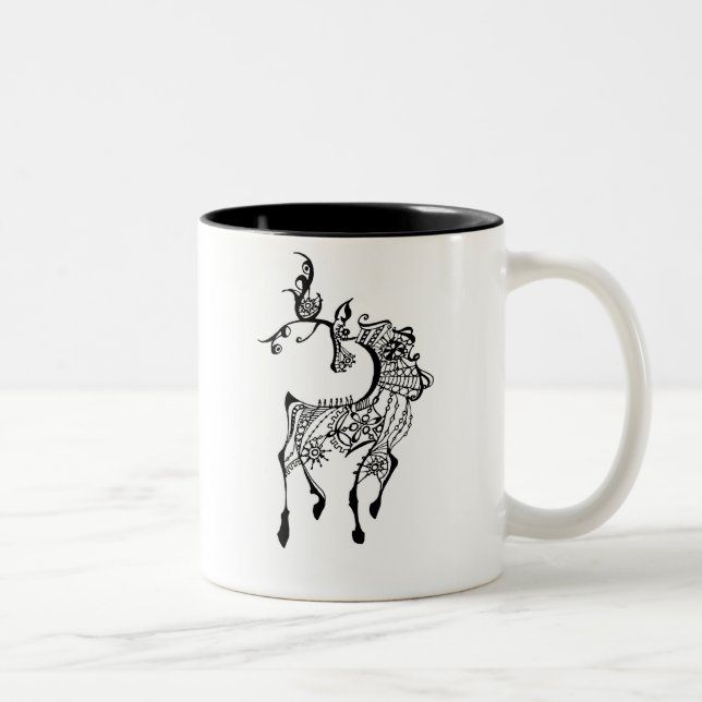 Tasse 2 Couleurs Cerfs communs de bijou (Droit)