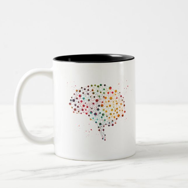 Tasse 2 Couleurs cerveau humain (Gauche)