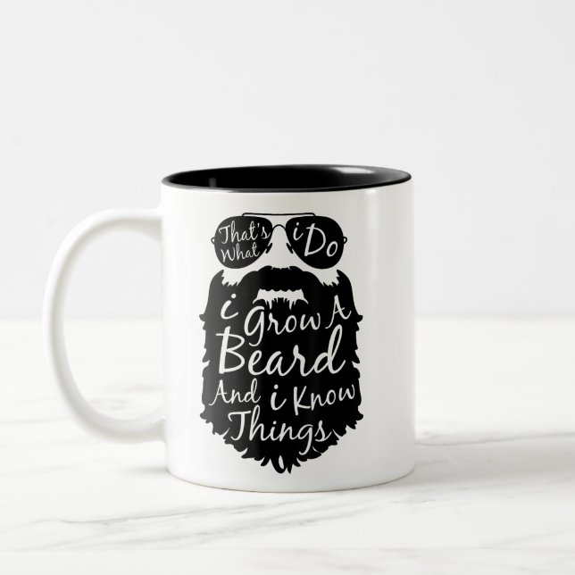 Tasse 2 Couleurs C'est ce que je fais je cultive une barbe et je sa (Gauche)