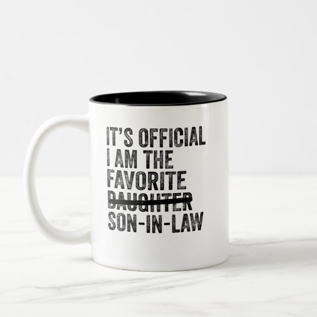 Tasse 2 Couleurs C'est officiel, je suis le gendre préféré (Gauche)