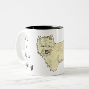 Tasse 2 Couleurs C'est un chien de la vie mignonne Westie Dog Art C