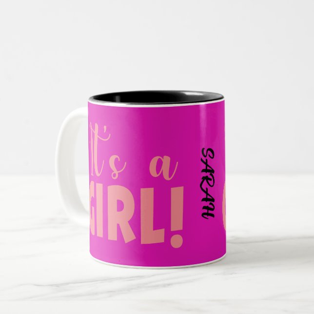 Tasse 2 Couleurs C'est une fille Sarah (Devant gauche)