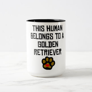 Tasse 2 Couleurs Cet humain appartient à un golden retriever