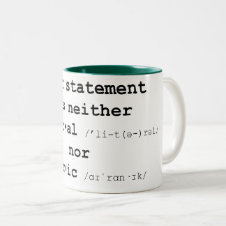 Tasse 2 Couleurs Cette Déclaration N'Était Ni Littérale Ni Ironique
