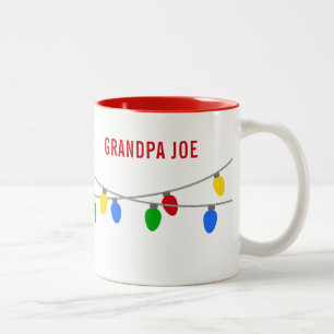 Tasse 2 Couleurs Chaîne de Noël des lumières   Personnalisé