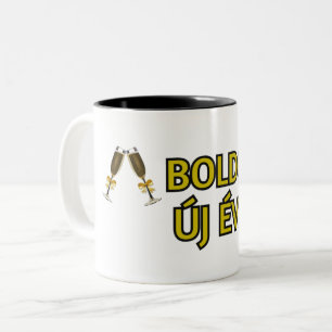 Tasse 2 Couleurs Champagne du Nouvel An hongrois