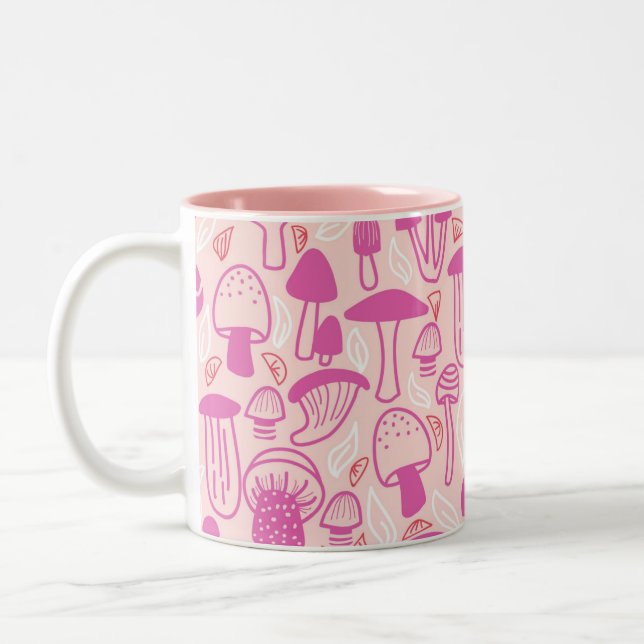 Tasse 2 Couleurs Champignons rose Mangenta (Gauche)