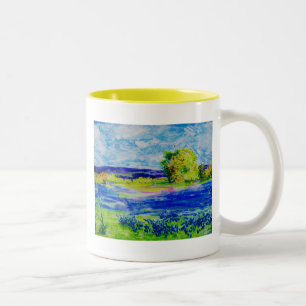 Tasse 2 Couleurs champs de bleuets pour toujours