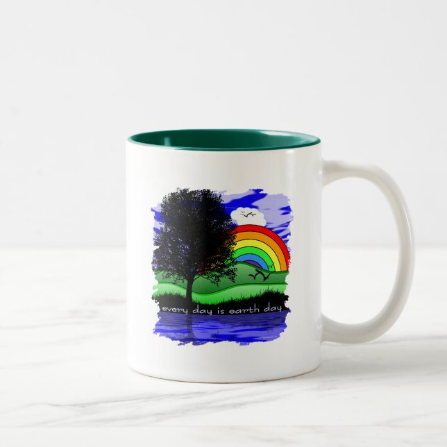 Tasse 2 Couleurs Chaque jour est Jour des terres (Droit)