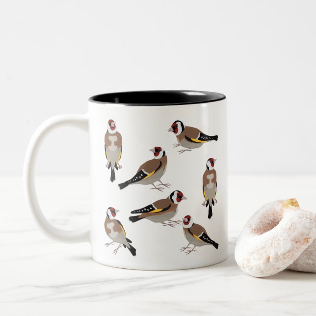 Tasse 2 Couleurs Chardonneret européen (Avec donut)
