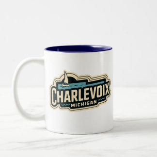 Tasse 2 Couleurs Charlevoix les années 70 Retro Michigan Vintage