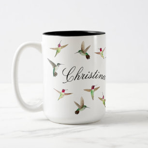Tasse 2 Couleurs Charme personnalisé des colibris d'Anna