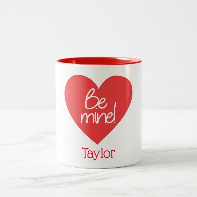 Tasse 2 Couleurs Charming Be Mine Coeur rouge (Centre)