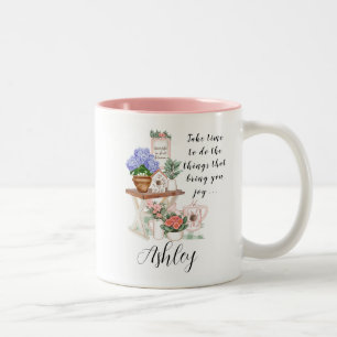 Tasse 2 Couleurs Charming Floral Prénom Motivation