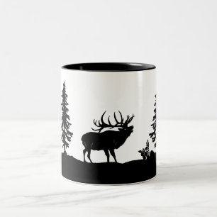 Tasse 2 Couleurs Chasse aux élans taureaux
