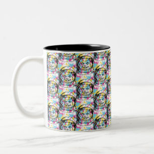 Tasse 2 Couleurs Chat Astronaute