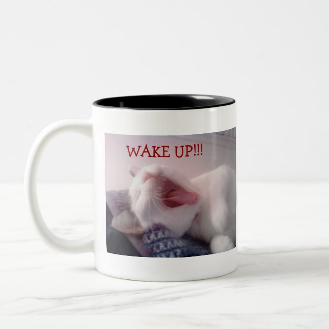 Tasse 2 Couleurs Chat baîllant (Gauche)