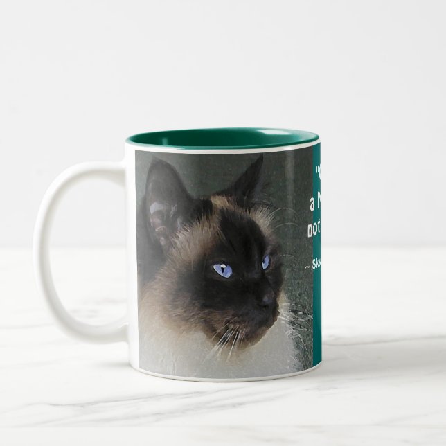Tasse 2 Couleurs Chat Birman Ragdoll et citation Kitty (Gauche)