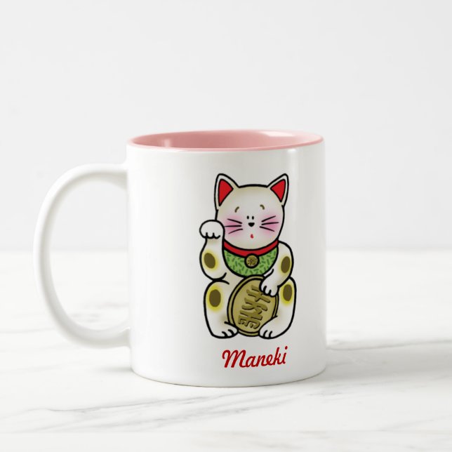 Tasse 2 Couleurs Chat chanceux (Gauche)