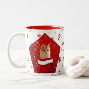 Tasse 2 Couleurs Chat d'Angora Noël 