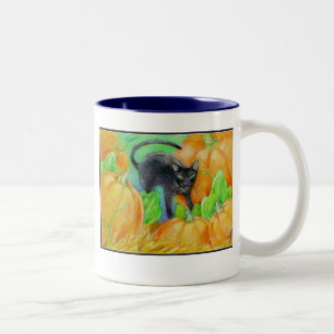 Tasse 2 Couleurs Chat de Halloween