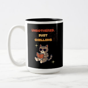 Tasse 2 Couleurs Chat de lecture drôle 