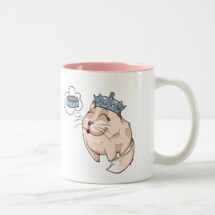 Tasse 2 Couleurs Chat de luxe rêvant de caviar