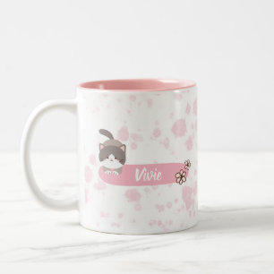 Tasse 2 Couleurs Chat de printemps personnalisé