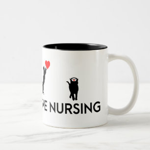 Tasse 2 Couleurs Chat d'infirmière - 4 chats mignons