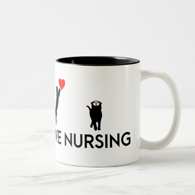 Tasse 2 Couleurs Chat d'infirmière - 4 chats mignons (Droit)