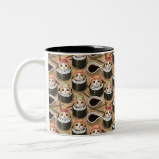 Tasse 2 Couleurs Chat en Kimbap joli design savoureux