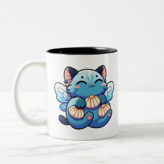 Tasse 2 Couleurs Chat fée mignonne avec boulettes