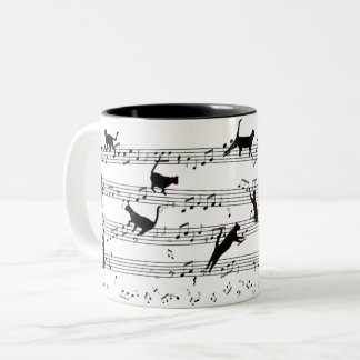 Tasse 2 Couleurs Chat Jouer Note Musique, Chat Musique, Cadeau Chat
