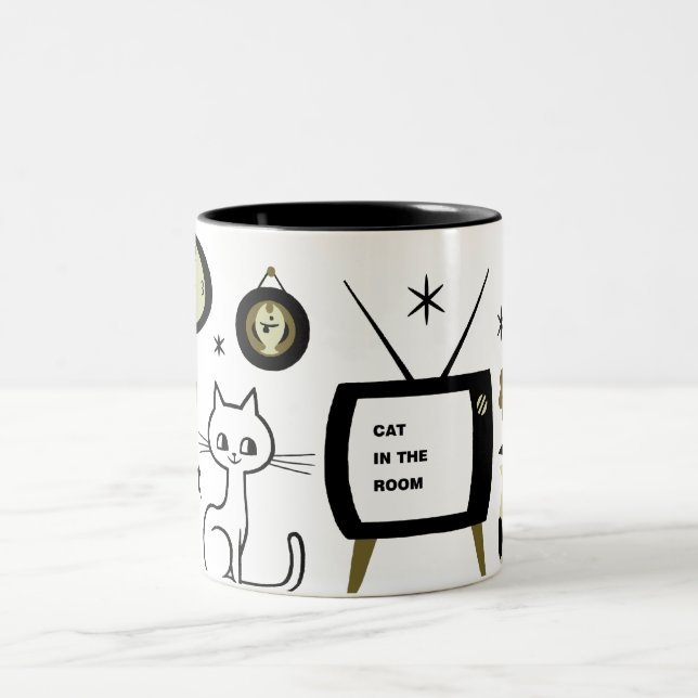 Tasse 2 Couleurs Chat moderne (Centre)
