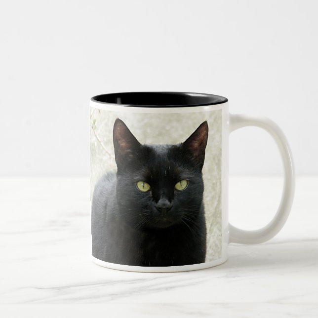 Tasse 2 Couleurs Chat noir (Droit)