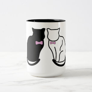 Tasse 2 Couleurs Chat noir et blanc