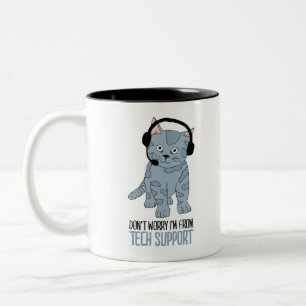 Tasse 2 Couleurs Chat souriant amusant soutien technique épique Sar