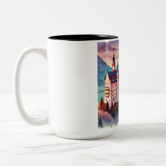 Tasse 2 Couleurs Château de Neuschwanstein aquarelle - Twilight Mag