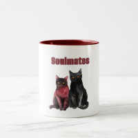 Chats âmes sœurs rouge noir