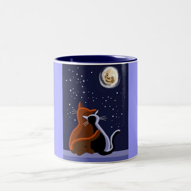 Tasse 2 Couleurs Chats d'amour (Centre)