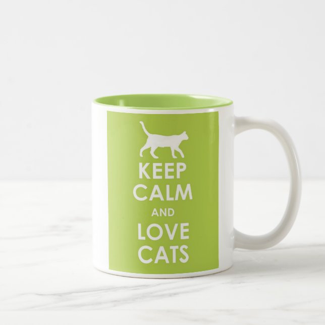 Tasse 2 Couleurs Chats d'amour (Droit)