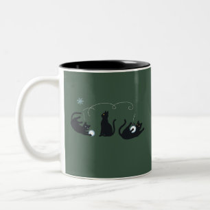 Tasse 2 Couleurs Chats noirs hiver Mignon Noël Hiver 